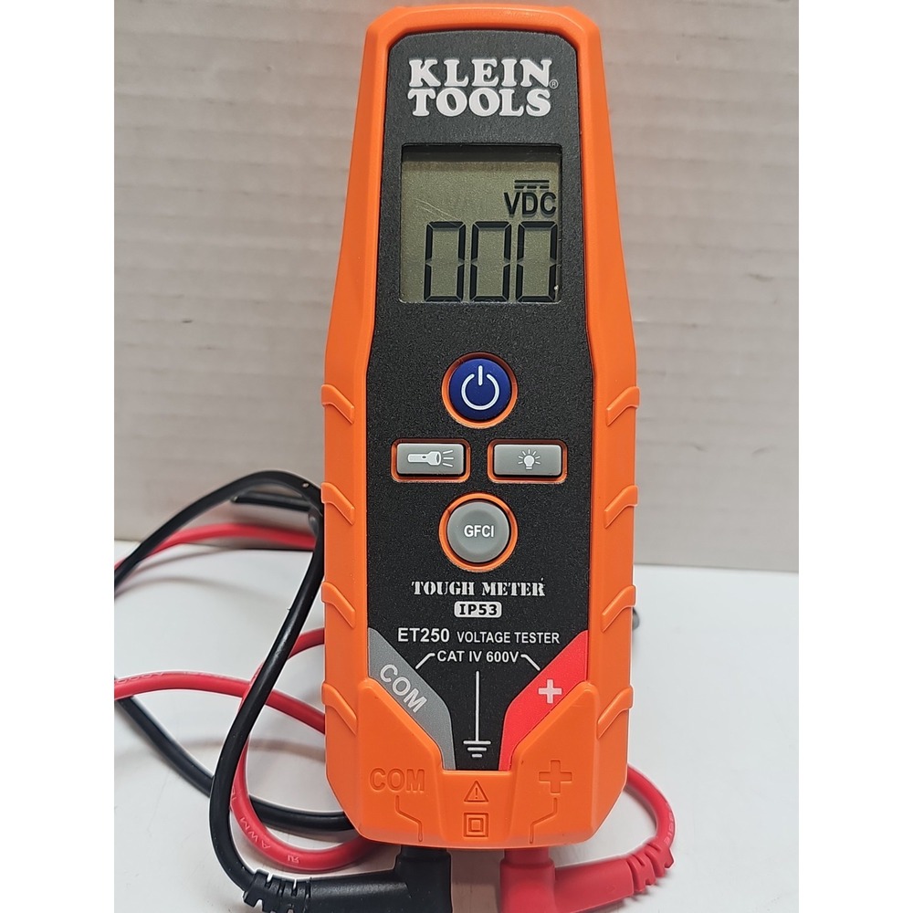 Klein Tools Tough Meter IP53 ET250 Voltage Tester Cat IV 600V